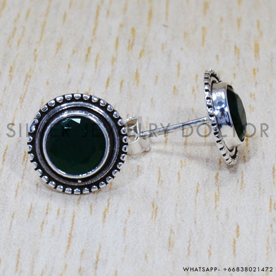 Emerald 925 Sterling Silver Earrings (SJWES-115) Emerald 925 Sterling Silver Earrings (SJWES-115)