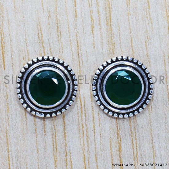 Emerald 925 Sterling Silver Earrings (SJWES-115) Emerald 925 Sterling Silver Earrings (SJWES-115)