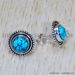 Turquoise 925 Sterling Silver Earrings (SJWES-117)