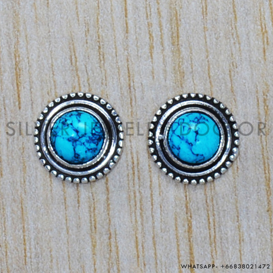 Turquoise 925 Sterling Silver Earrings (SJWES-117) Turquoise 925 Sterling Silver Earrings (SJWES-117)