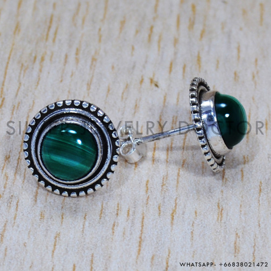 Malachite 925 Sterling Silver Earrings (SJWES-122) Malachite 925 Sterling Silver Earrings (SJWES-122)