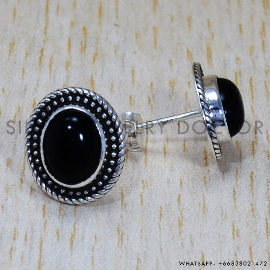 Black Onyx 925 Sterling Silver Earrings (SJWES-124) Black Onyx 925 Sterling Silver Earrings (SJWES-124)
