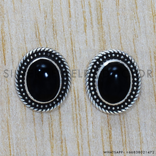 Black Onyx 925 Sterling Silver Earrings (SJWES-124) Black Onyx 925 Sterling Silver Earrings (SJWES-124)