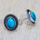 Anniversary Gift Turquoise Gemstone Jewelry 925 Sterling Silver Stud Earring SJWES-127