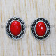 Coral 925 Sterling Silver Earrings (SJWES-130) Coral 925 Sterling Silver Earrings (SJWES-130)