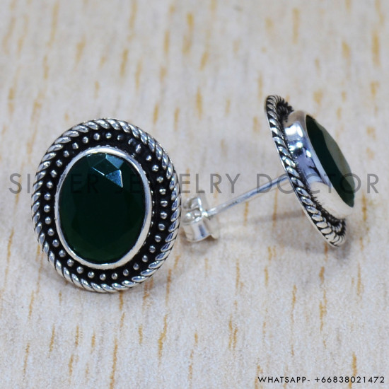 Emerald 925 Sterling Silver Earrings (SJWES-132) Emerald 925 Sterling Silver Earrings (SJWES-132)