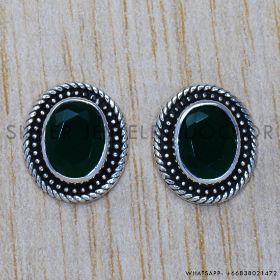 Emerald 925 Sterling Silver Earrings (SJWES-132) Emerald 925 Sterling Silver Earrings (SJWES-132)
