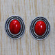 Beautiful Coral Gemstone Jewelry 925 Sterling Silver Royal Stud Earring SJWES-134