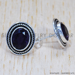 Amethyst 925 Sterling Silver Earrings (SJWES-138)