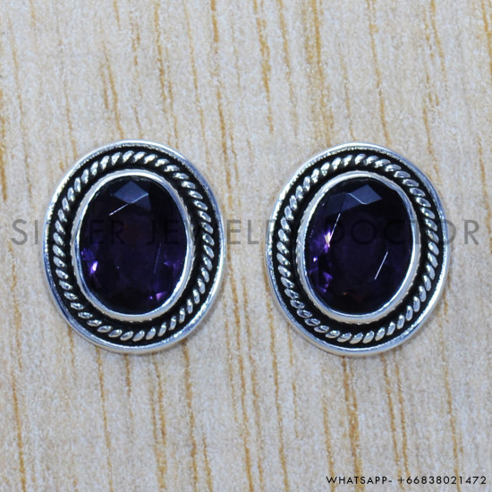 Amethyst 925 Sterling Silver Earrings (SJWES-138) Amethyst 925 Sterling Silver Earrings (SJWES-138)
