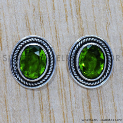 Peridot 925 Sterling Silver Earrings (SJWES-139)