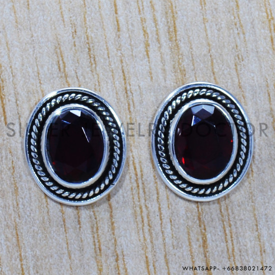 Ruby 925 Sterling Silver Earrings (SJWES-141) Ruby 925 Sterling Silver Earrings (SJWES-141)