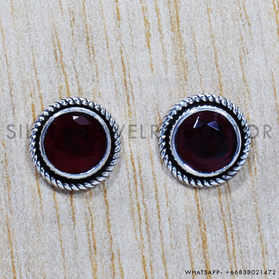 Ruby 925 Sterling Silver Earrings (SJWES-143) Ruby 925 Sterling Silver Earrings (SJWES-143)