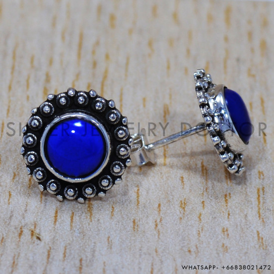 Lapis Lazuli 925 Sterling Silver Earrings (SJWES-155) Lapis Lazuli 925 Sterling Silver Earrings (SJWES-155)