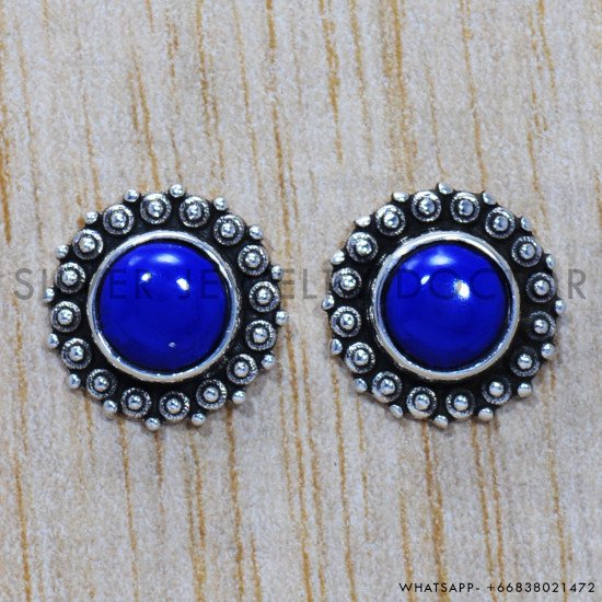 Lapis Lazuli 925 Sterling Silver Earrings (SJWES-155) Lapis Lazuli 925 Sterling Silver Earrings (SJWES-155)