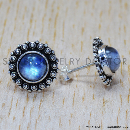Rainbow Moonstone 925 Sterling Silver Earrings (SJWES-158) Rainbow Moonstone 925 Sterling Silver Earrings (SJWES-158)