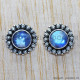 Rainbow Moonstone 925 Sterling Silver Earrings (SJWES-158) Rainbow Moonstone 925 Sterling Silver Earrings (SJWES-158)