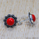 Coral 925 Sterling Silver Earrings (SJWES-163) Coral 925 Sterling Silver Earrings (SJWES-163)