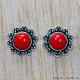 Coral 925 Sterling Silver Earrings (SJWES-163) Coral 925 Sterling Silver Earrings (SJWES-163)
