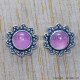 Rose Quartz 925 Sterling Silver Earrings (SJWES-166) Rose Quartz 925 Sterling Silver Earrings (SJWES-166)