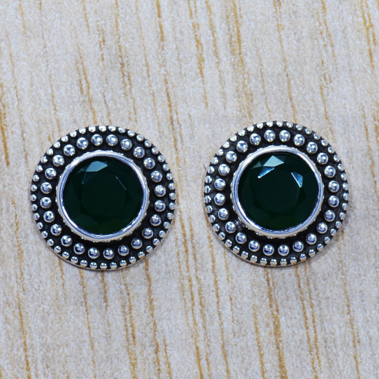 925 Sterling Silver Jewelry Emerald Gemstone New Fashion Stud Earring SJWES-170
