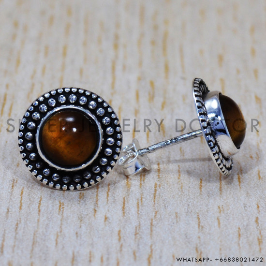 Tiger Eye 925 Sterling Silver Earrings (SJWES-172) Tiger Eye 925 Sterling Silver Earrings (SJWES-172)