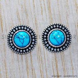 Turquoise 925 Sterling Silver Earrings (SJWES-175)