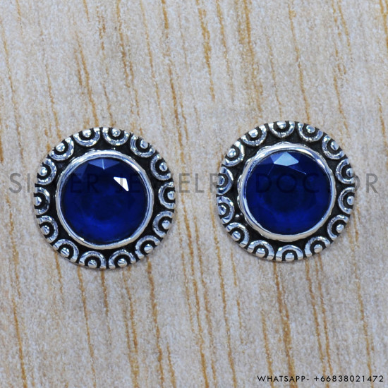 Sapphire 925 Sterling Silver Earrings (SJWES-183) Sapphire 925 Sterling Silver Earrings (SJWES-183)