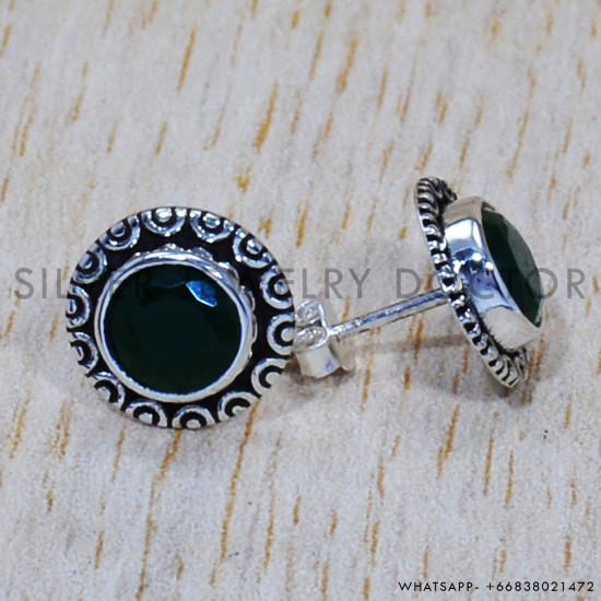 Emerald 925 Sterling Silver Earrings (SJWES-185) Emerald 925 Sterling Silver Earrings (SJWES-185)