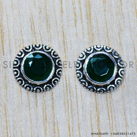 Emerald 925 Sterling Silver Earrings (SJWES-185) Emerald 925 Sterling Silver Earrings (SJWES-185)