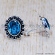 Blue Topaz 925 Sterling Silver Earrings (SJWES-186) Blue Topaz 925 Sterling Silver Earrings (SJWES-186)