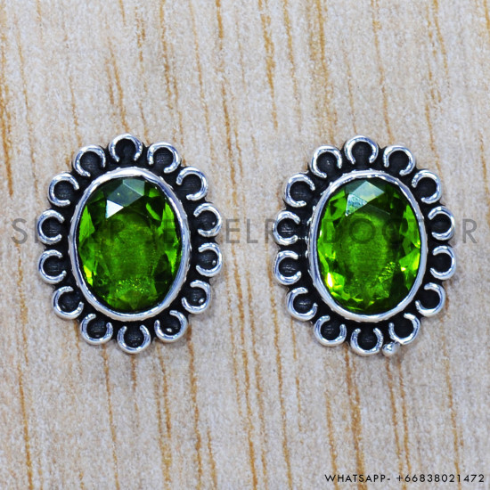 Peridot 925 Sterling Silver Earrings (SJWES-187) Peridot 925 Sterling Silver Earrings (SJWES-187)