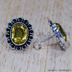 Citrine 925 Sterling Silver Earrings (SJWES-188)