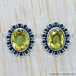 Citrine 925 Sterling Silver Earrings (SJWES-188)