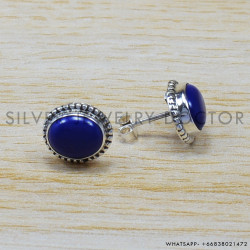 Lapis Lazuli 925 Sterling Silver Stud Earrings (SJWES-20) Lapis Lazuli 925 Sterling Silver Stud Earrings (SJWES-20)