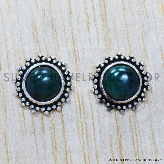 Malachite 925 Sterling Silver Earrings (SJWES-205) Malachite 925 Sterling Silver Earrings (SJWES-205)