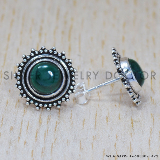 Malachite 925 Sterling Silver Earrings (SJWES-208) Malachite 925 Sterling Silver Earrings (SJWES-208)