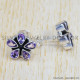 Amethyst 925 Sterling Silver Stud Earrings (SJWES-218) Amethyst 925 Sterling Silver Stud Earrings (SJWES-218)