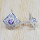 Amethyst Gemstone 925 Sterling Silver New Designer Jewelry Stud Earrings SJWES-219
