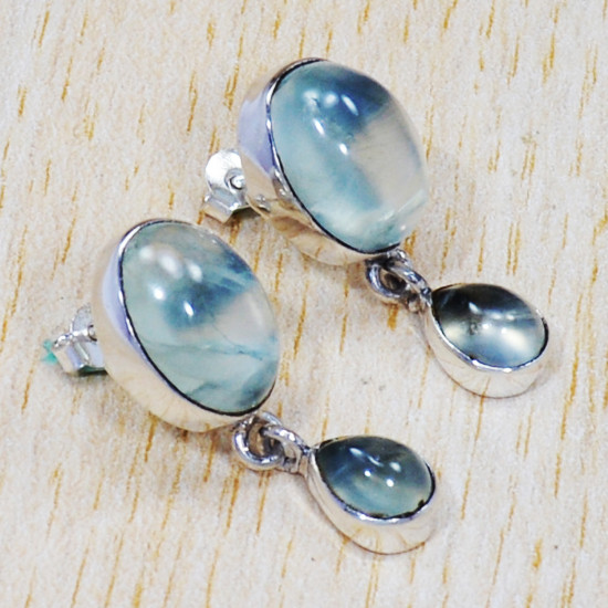 Aquamarine Gemstone 925 Sterling Silver Amazing Look Jewelry Stud Earrings SJWES-223
