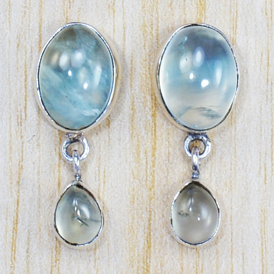 Aquamarine Gemstone 925 Sterling Silver Amazing Look Jewelry Stud Earrings SJWES-223