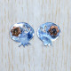 Crystal Gemstone 925 Sterling Silver And Brass Fancy Jewelry Stud Earring SJWES-225