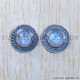 Rainbow Moonstone 925 Sterling Silver Stud Earrings (SJWES-232)
