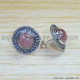 Rose Quartz 925 Sterling Silver Stud Earrings (SJWES-233)