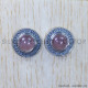 Rose Quartz 925 Sterling Silver Stud Earrings (SJWES-233)