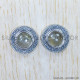 Golden Rutile 925 Sterling Silver Stud Earrings (SJWES-234)