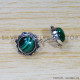 Malachite 925 Sterling Silver Stud Earrings (SJWES-238)