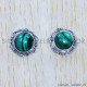Malachite 925 Sterling Silver Stud Earrings (SJWES-238)