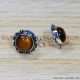 Tiger Eye 925 Sterling Silver Stud Earrings (SJWES-244)