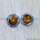 Tiger Eye 925 Sterling Silver Stud Earrings (SJWES-244)